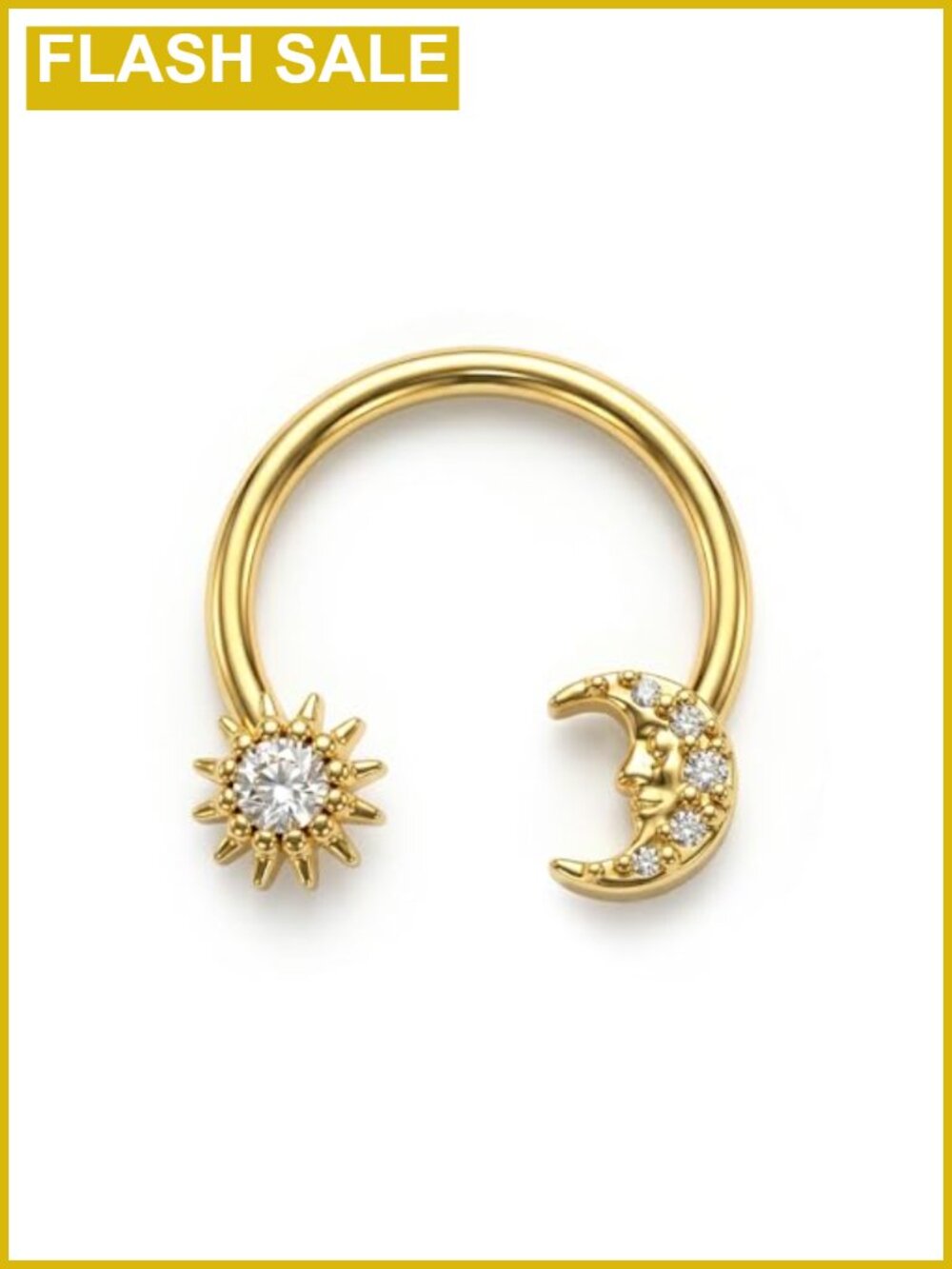 16G 316L Surgical Steel Septum Ring Horseshoe Nose Ring CZ Clicker Piercing